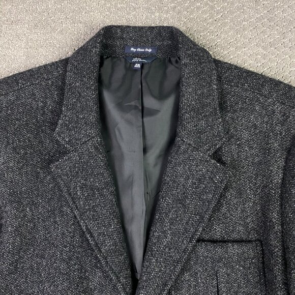 LL Bean Signature Script Tweed Blazer Jacket Sport Coat Men's 46 R Gray Donegal - Picture 2 of 15